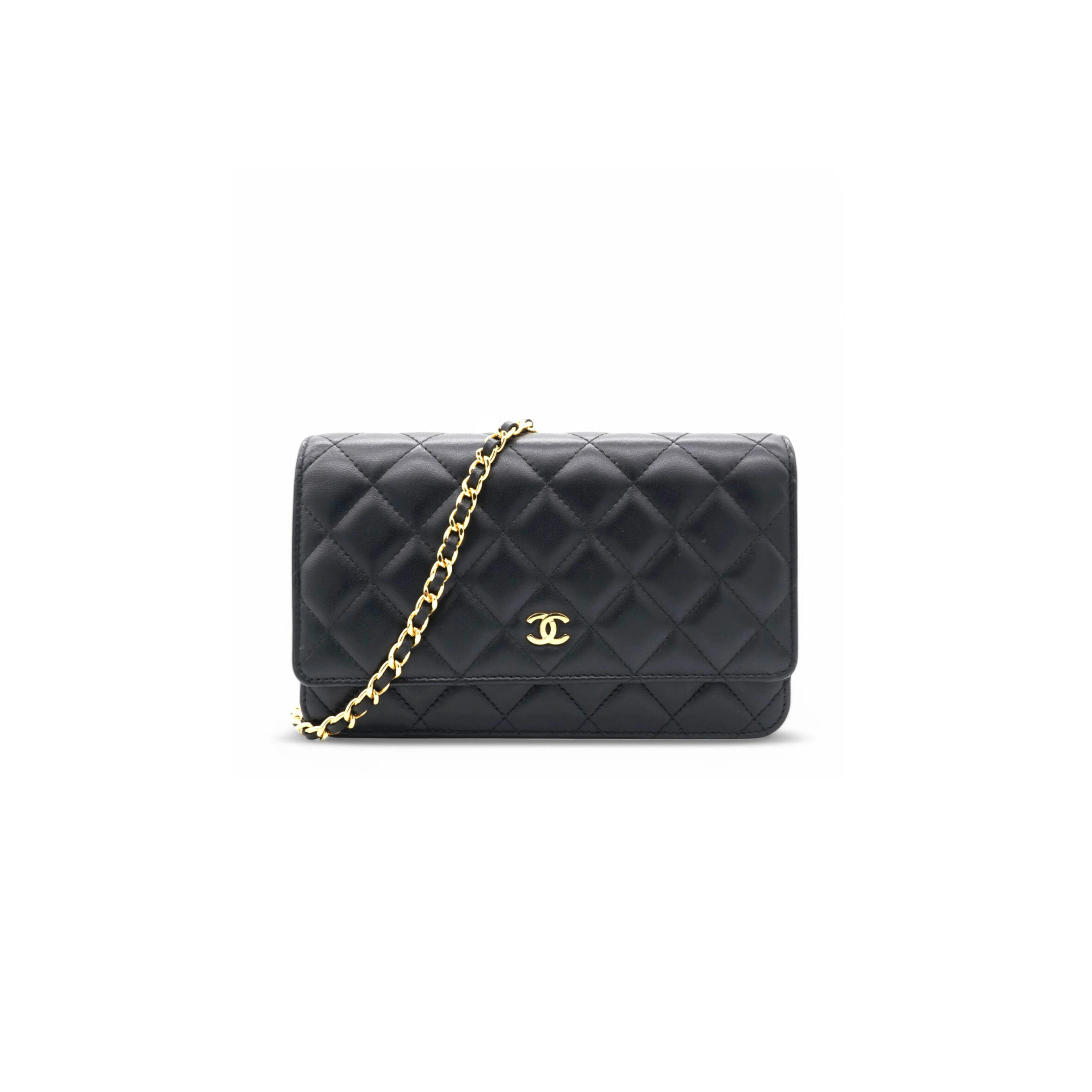 CHANEL LAMBSKIN QUILTED WALLET ON CHAIN AP0250 (19*13*3cm)